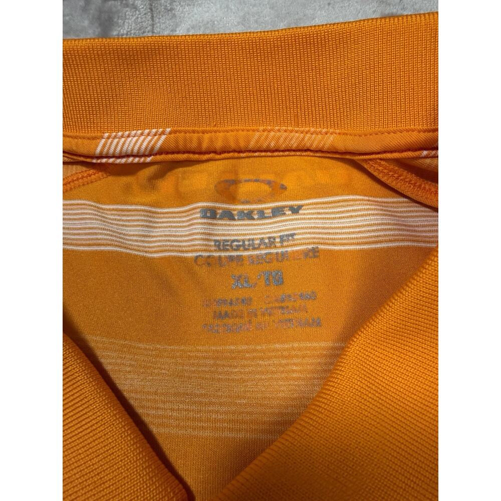 Orange Oakley Hydrolix Men's Polo Shirt Size XL Regular Fit Short‎ Sleeve Golf - Picture 3 of 7